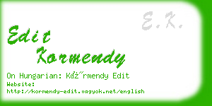 edit kormendy business card